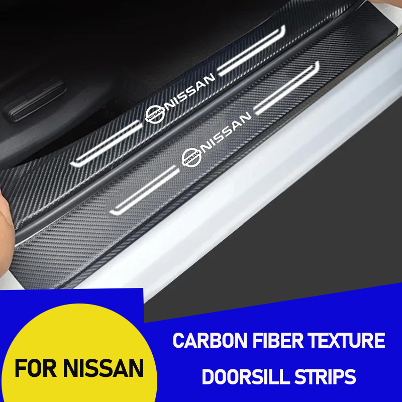 Crepe Pan Carbon - Autocollants de protection de seuil de